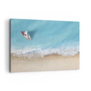 Lærredstryk - Billede på lærred - På grænsen mellem blå og guld - 100x70 cm