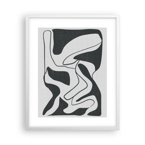 Plakat i hvid ramme - Abstrakt leg i en labyrint - 40x50 cm