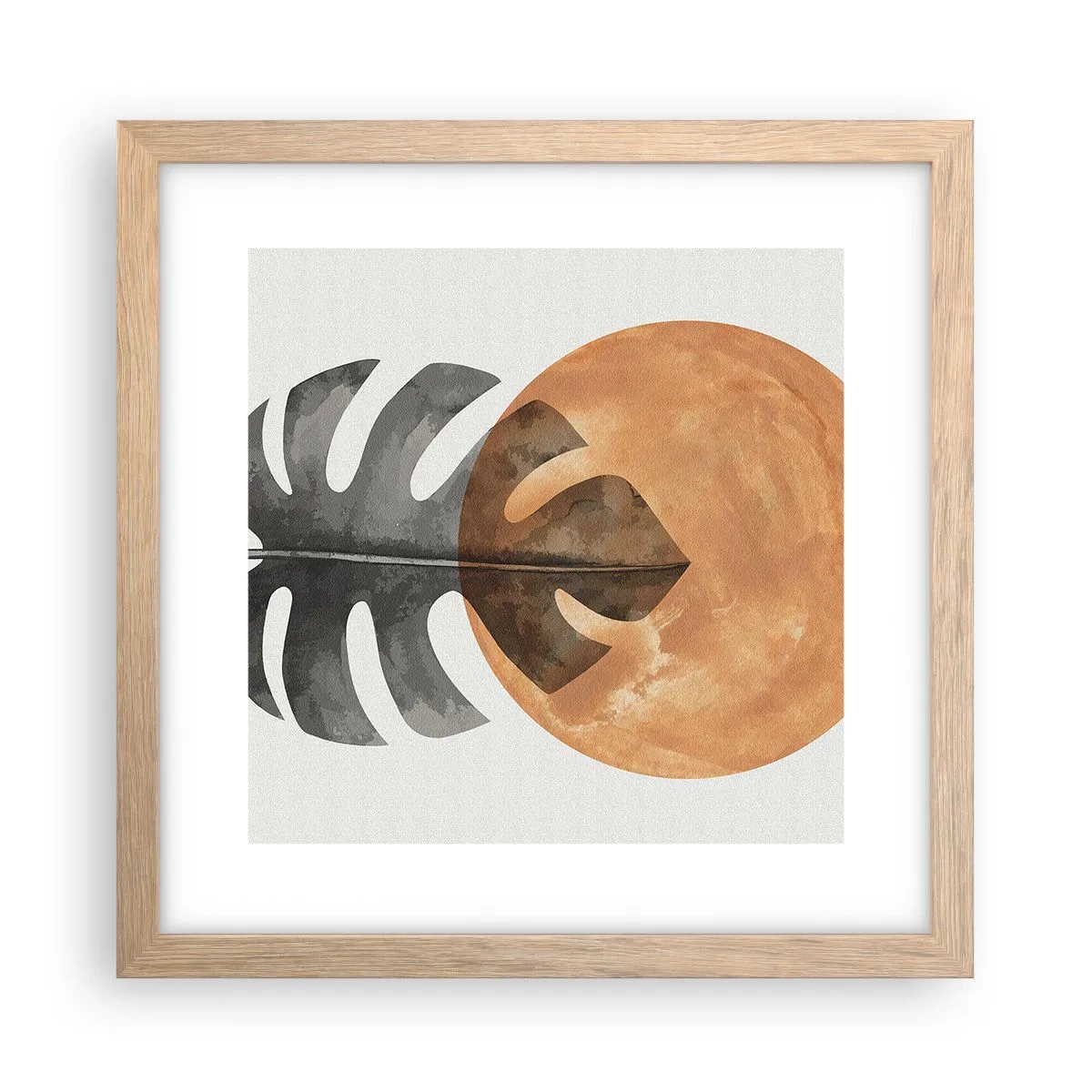 Plakat i ramme af lyst egetræ - Altid solen - 30x30 cm