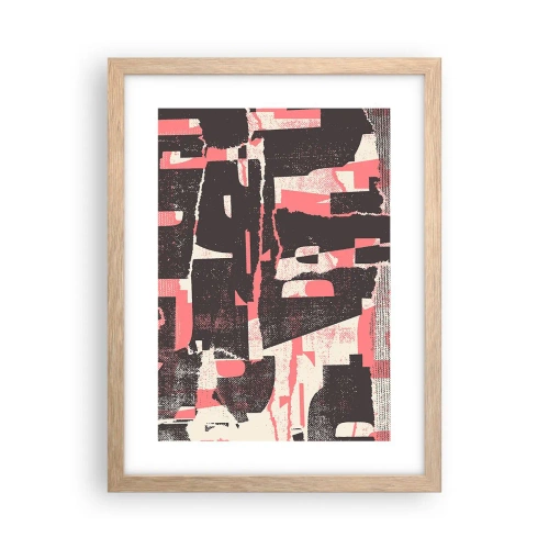Plakat i ramme af lyst egetræ - Al trængsel og travlhed - 30x40 cm