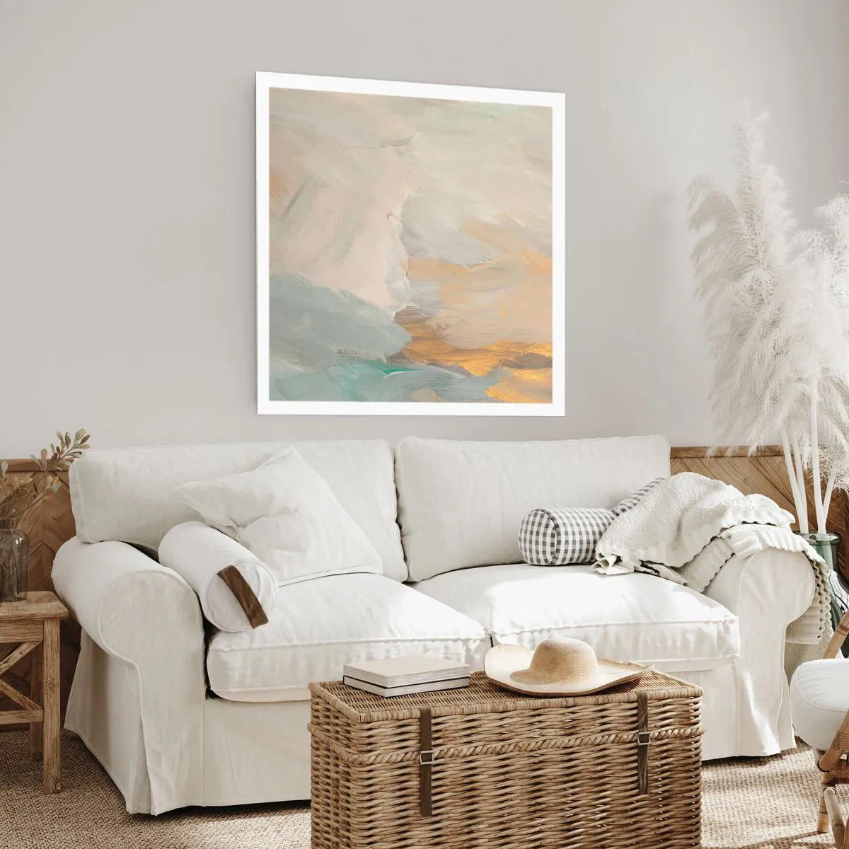 Plakat - Abstraktion - blidhedens land - 40x40 cm