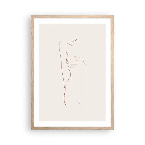 Plakat i ramme af lyst egetræ - Begærets form - 50x70 cm