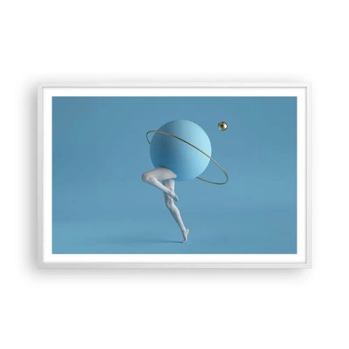 Plakat i hvid ramme - Og planeterne går amok - 91x61 cm