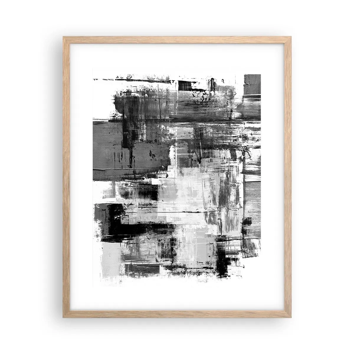 Plakat i ramme af lyst egetræ - Gråt er smukt - 40x50 cm