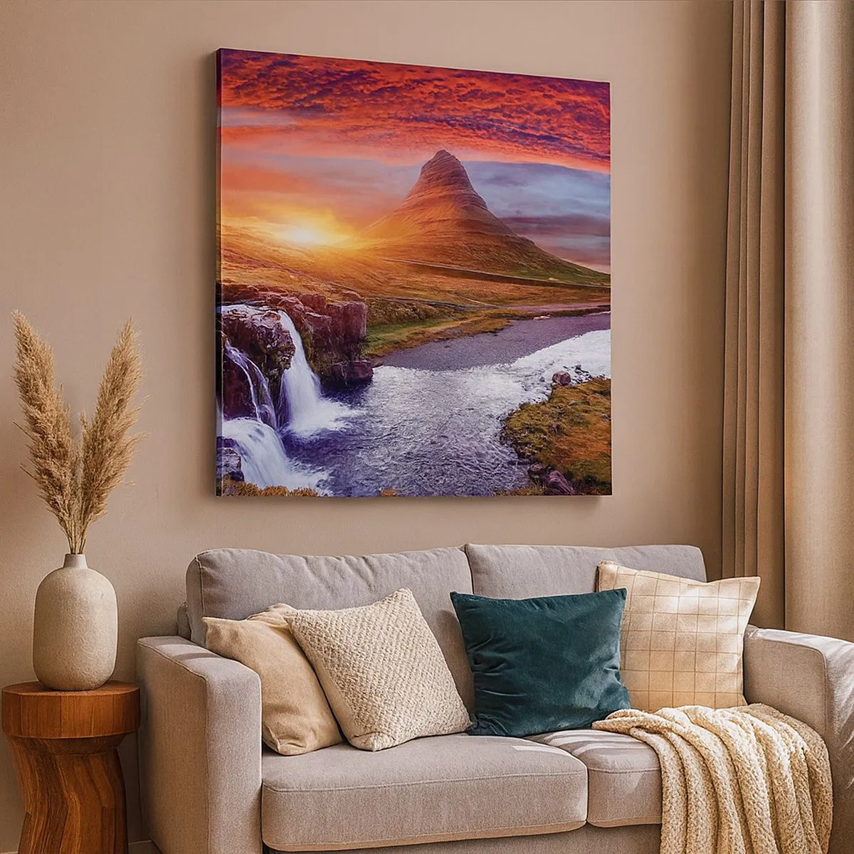 Lærredstryk - Billede på lærred - En udsigt over Midgård - 30x30 cm