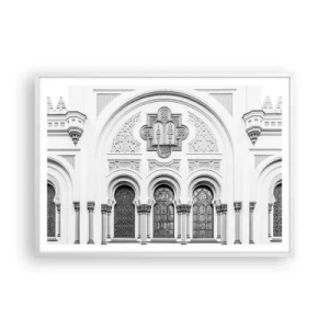 Plakat i hvid ramme - På grænsen mellem kulturer - 100x70 cm