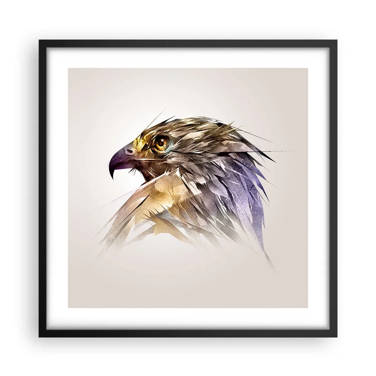 Plakat i sort ramme - Portræt af en kriger - 50x50 cm