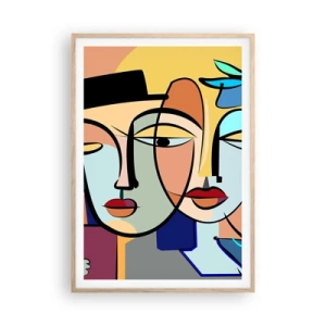 Plakat i ramme af lyst egetræ - Picassos randez vous - 70x100 cm