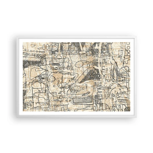 Plakat i hvid ramme - Venter på at blive afkodet - 91x61 cm