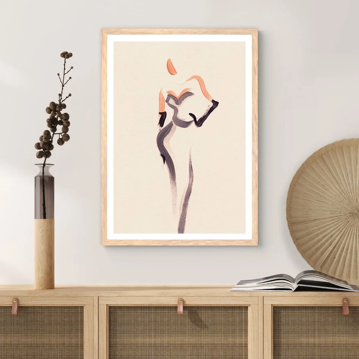 Plakat i ramme af lyst egetræ - Fra de gyldne år i Hollywood - 30x40 cm