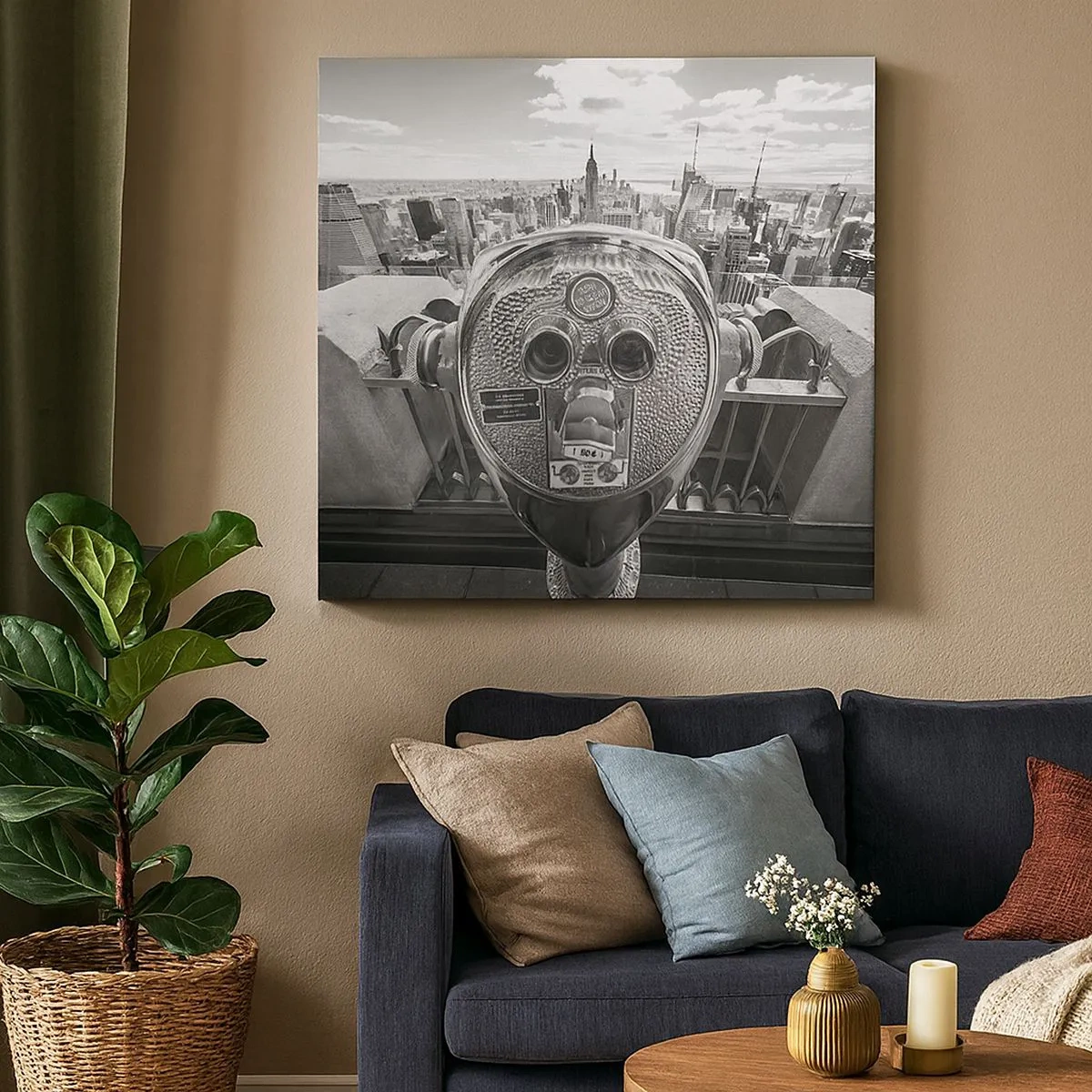 Lærredstryk - Billede på lærred - Byen over byer - 30x30 cm