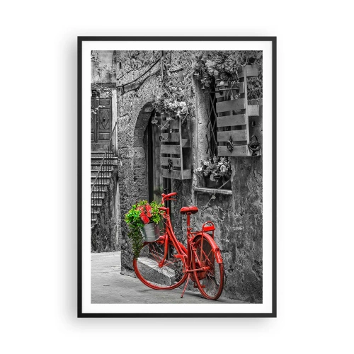 Plakat i sort ramme - Toscansk vej - 70x100 cm