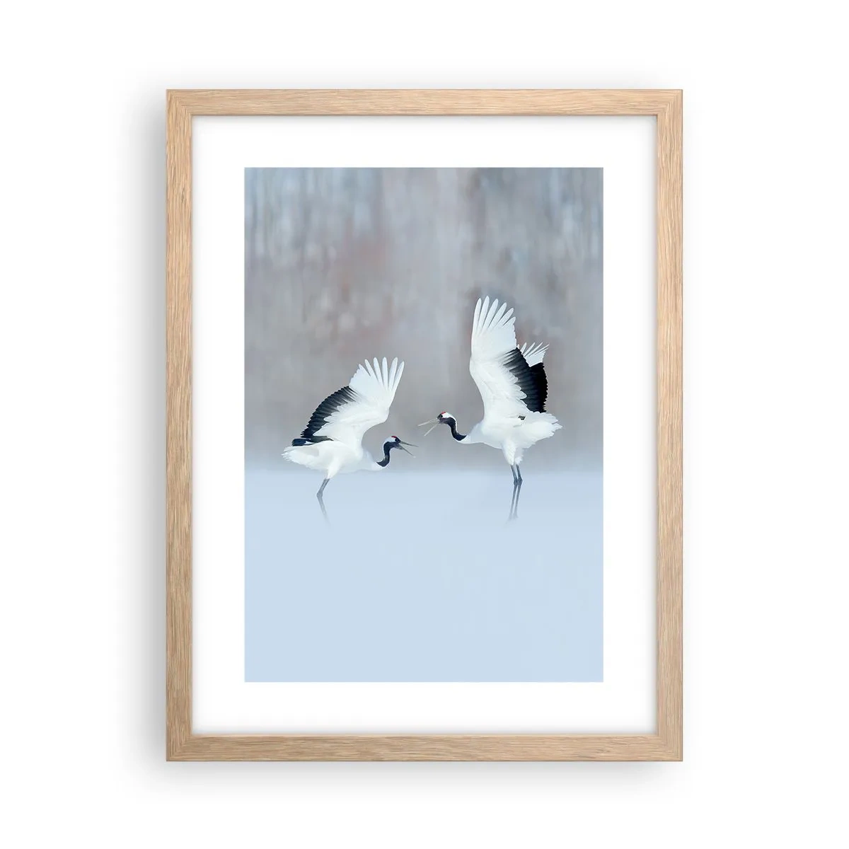 Plakat i ramme af lyst egetræ - Danser i tågen - 30x40 cm