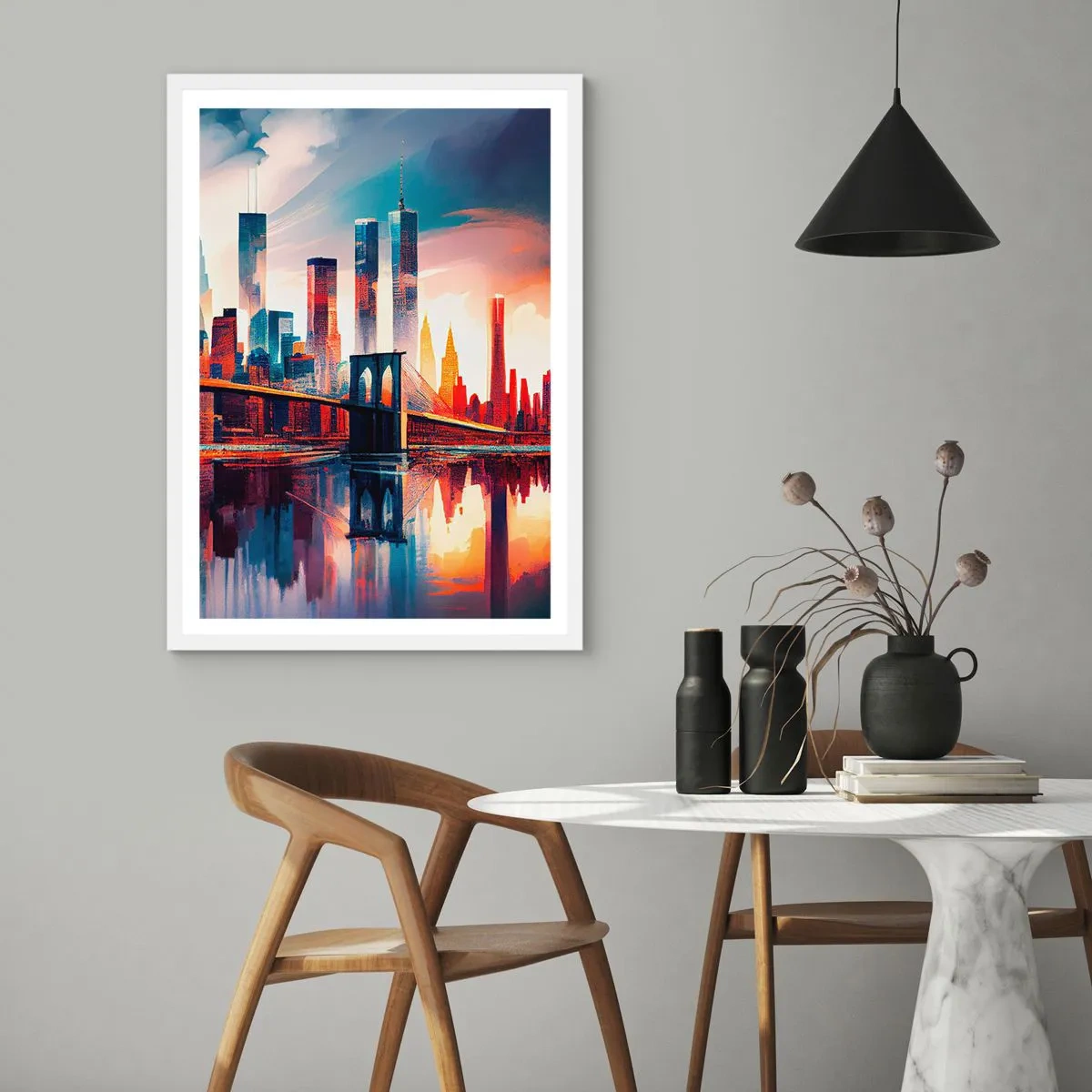Plakat i hvid ramme - Fænomenale New York - 30x40 cm