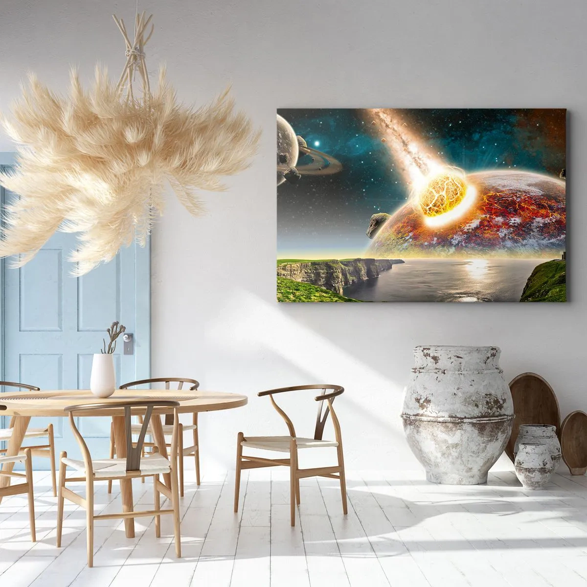 Lærredstryk - Billede på lærred - Kosmisk drama - 120x80 cm