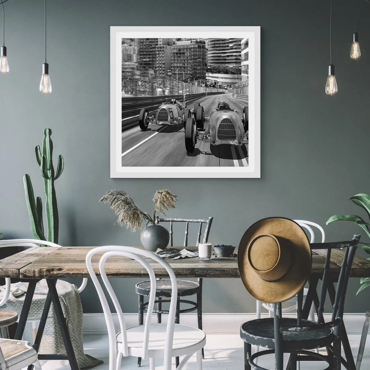 Plakat i hvid ramme - Der var engang i Monte Carlo - 60x60 cm