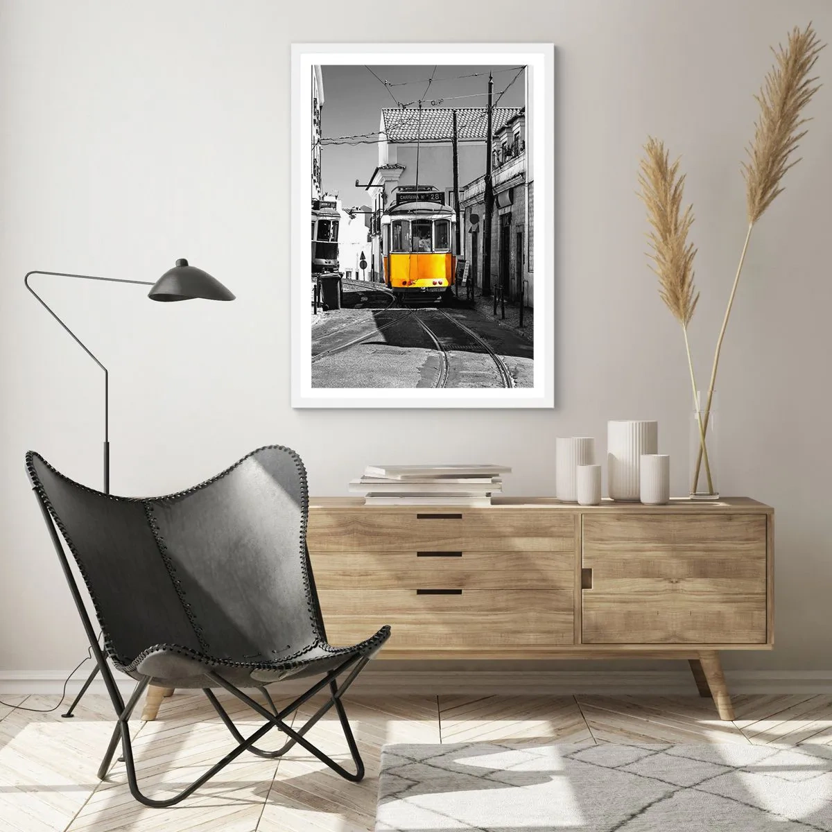 Plakat i hvid ramme - Lissabons ånd - 70x100 cm