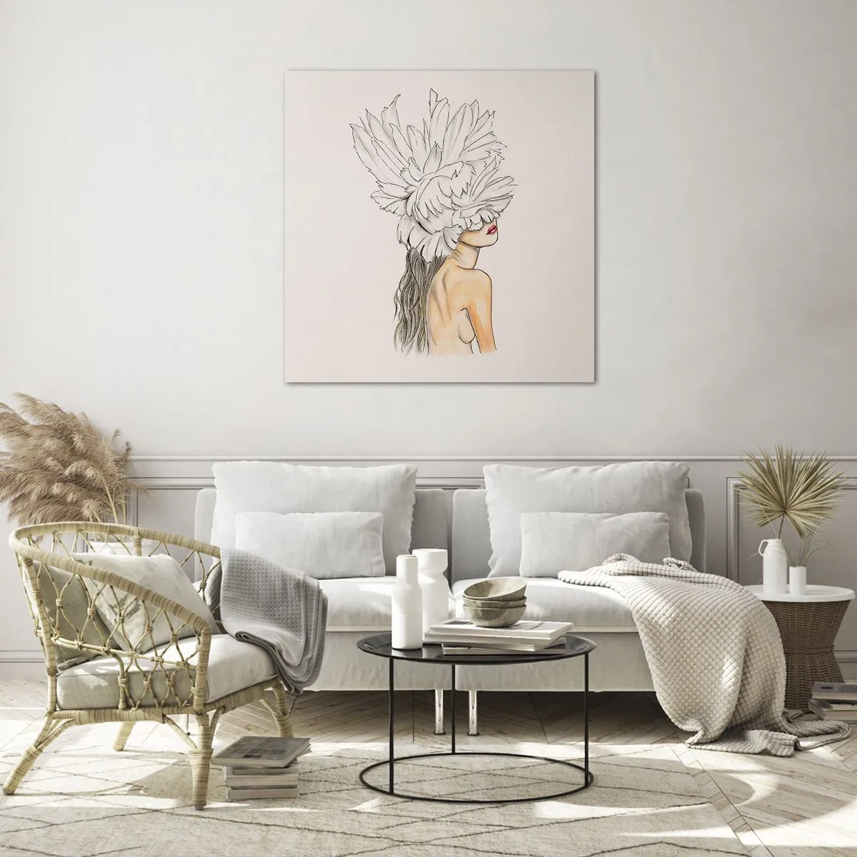 Billede på glas - Skønhed kronet - 60x60 cm