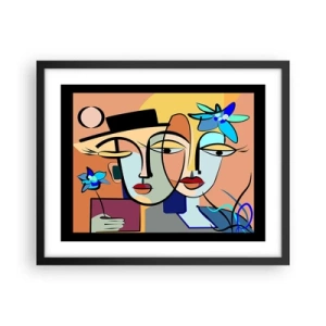 Plakat i sort ramme - Picassos randez vous - 50x40 cm