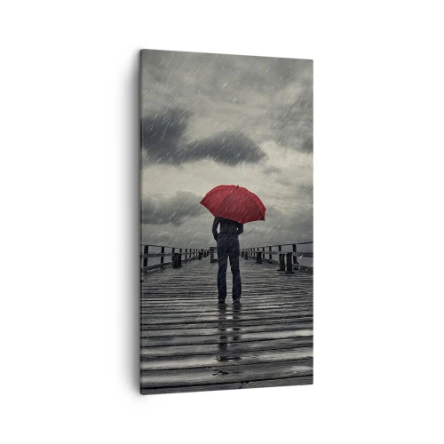 Lærredstryk - Billede på lærred - Det er ingenting, hvis det regner - 45x80 cm