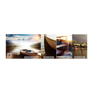 Fototapet Prøve Standard Eco - Over store og klare vande - Landskab, Sø, Bjerge - 100x30 cm