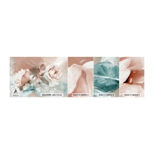 Prøve Fototapet Selvklæbende Deluxe Sticker - Den romantiske ånd - Blomster, Romantisk, Roser - 100x30 cm
