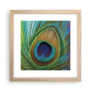 Plakat i ramme af lyst egetræ - Øje mod øje - 30x30 cm