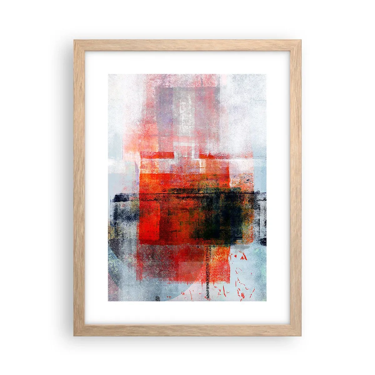 Plakat i ramme af lyst egetræ - Glødende komposition - 30x40 cm