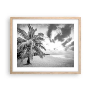 Plakat i ramme af lyst egetræ - Når du længes efter ensomhed.... - 50x40 cm