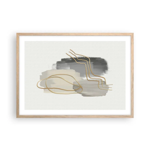 Plakat i ramme af lyst egetræ - Vedholdenhed og bevægelse - 70x50 cm