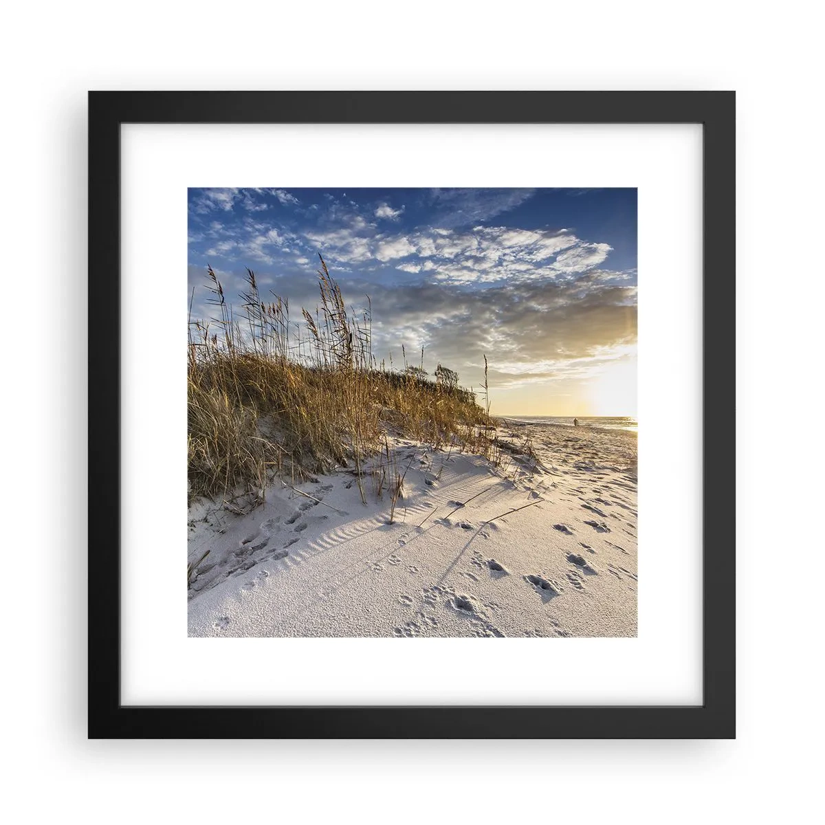 Plakat i sort ramme - Indbydelse til en vandretur - 30x30 cm