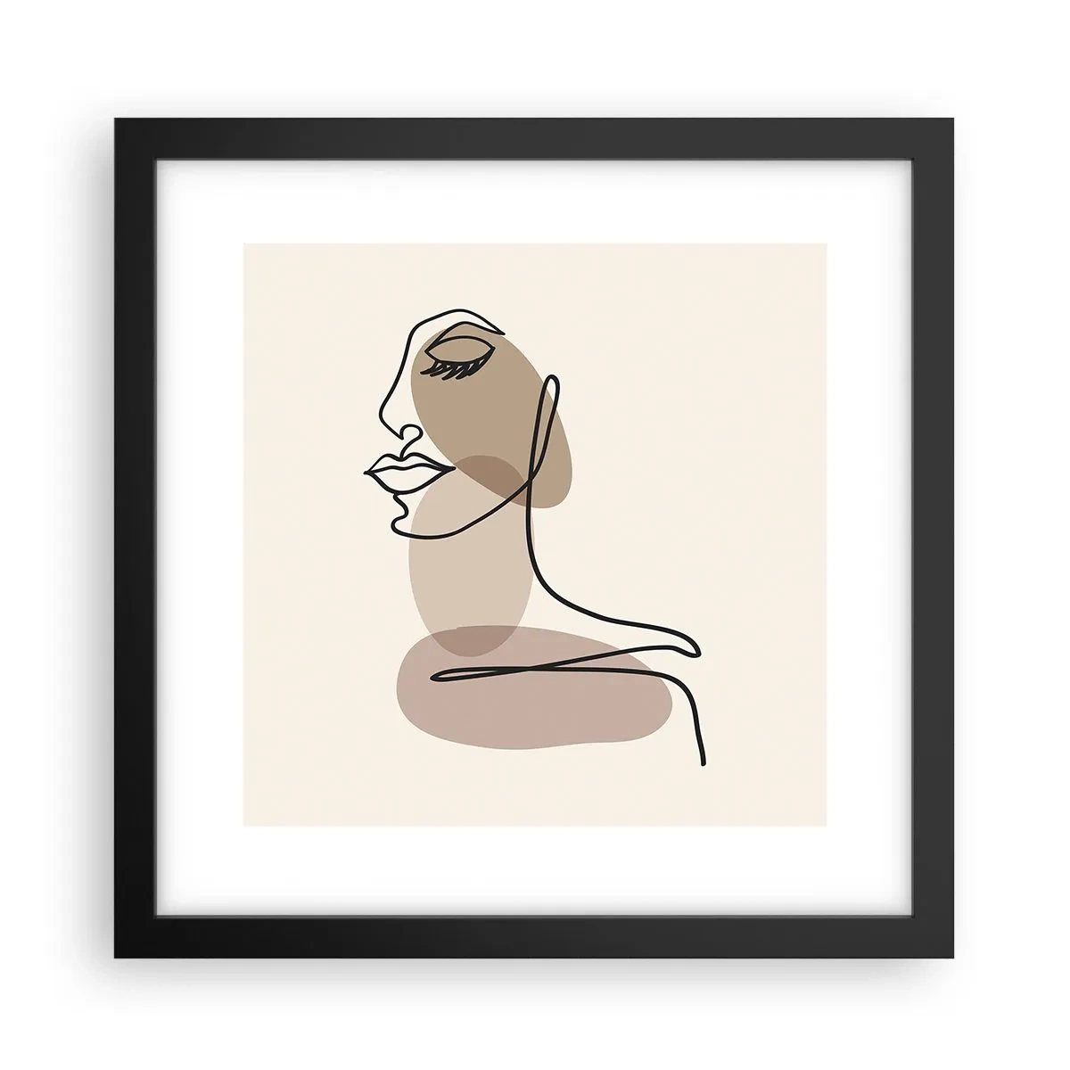 Plakat i sort ramme - En vis linje af skønhed - 30x30 cm