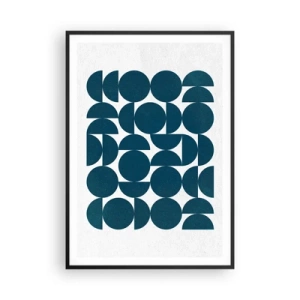 Plakat i sort ramme - Cirkler og halvcirkler - 70x100 cm