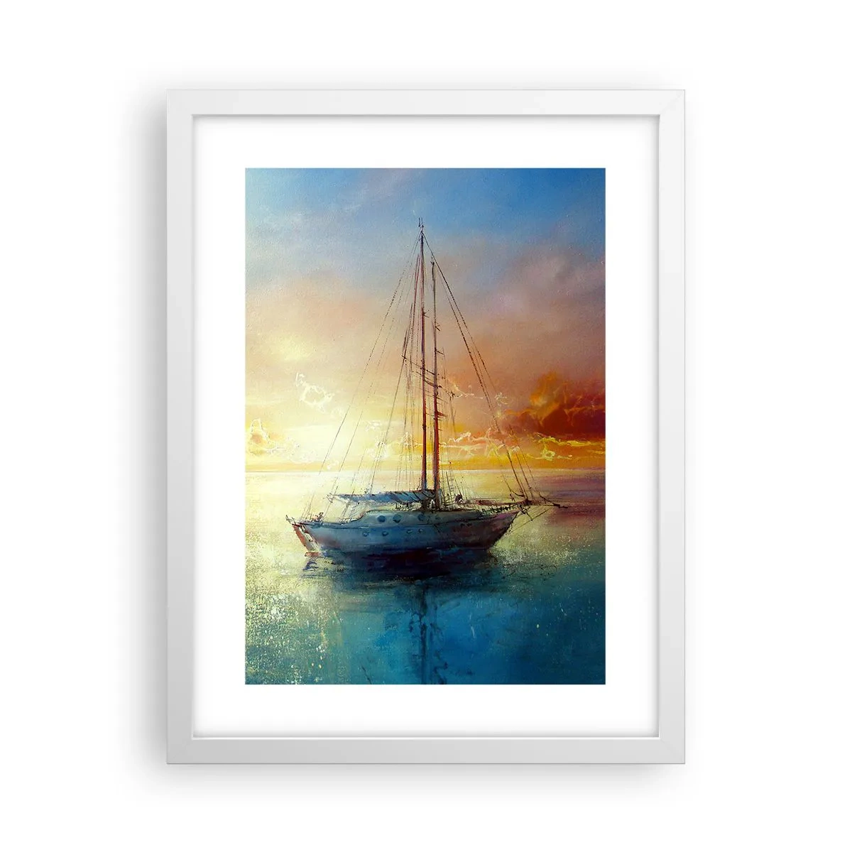 Plakat i hvid ramme - I en gylden bugt - 30x40 cm