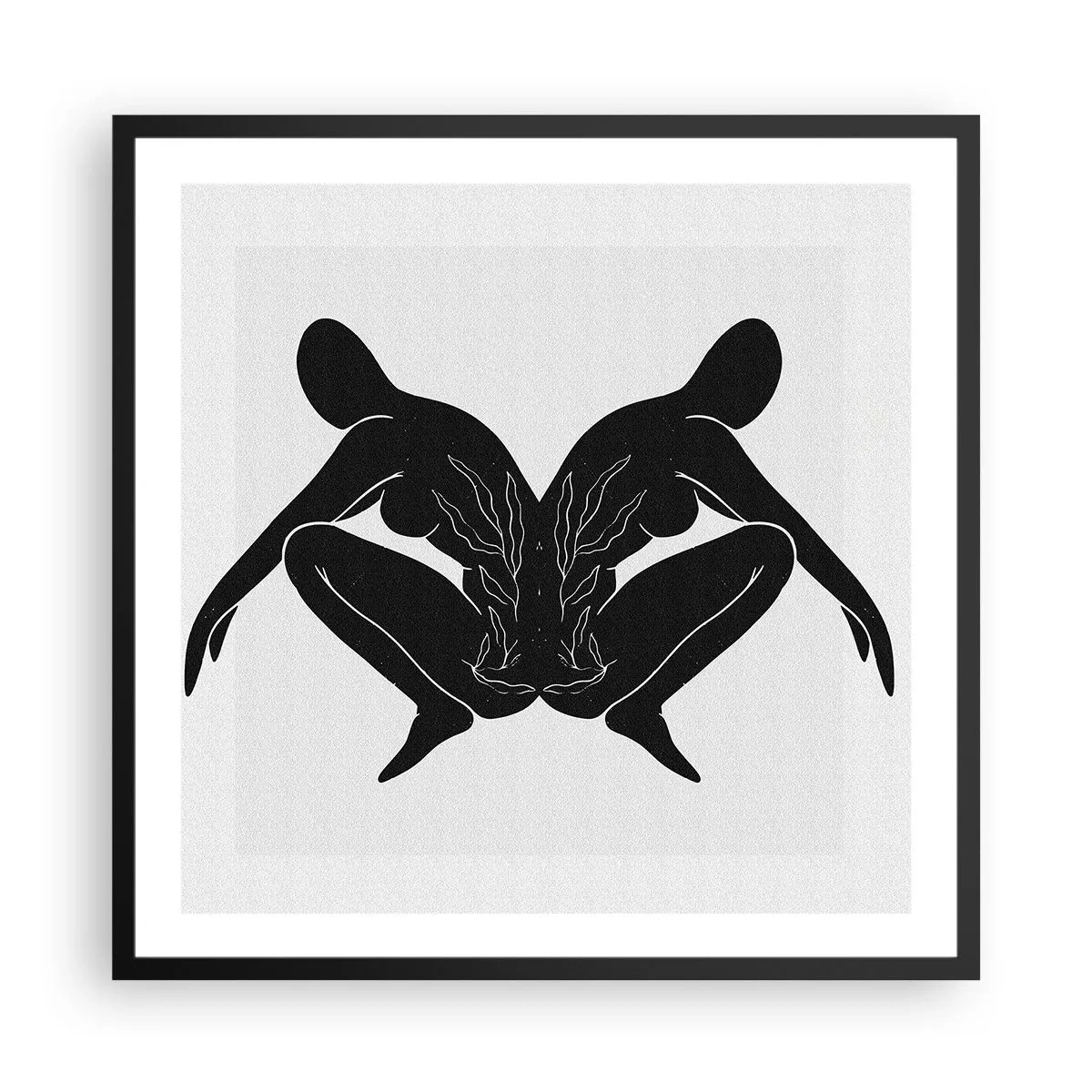 Plakat i sort ramme - En delt sjæl - 60x60 cm