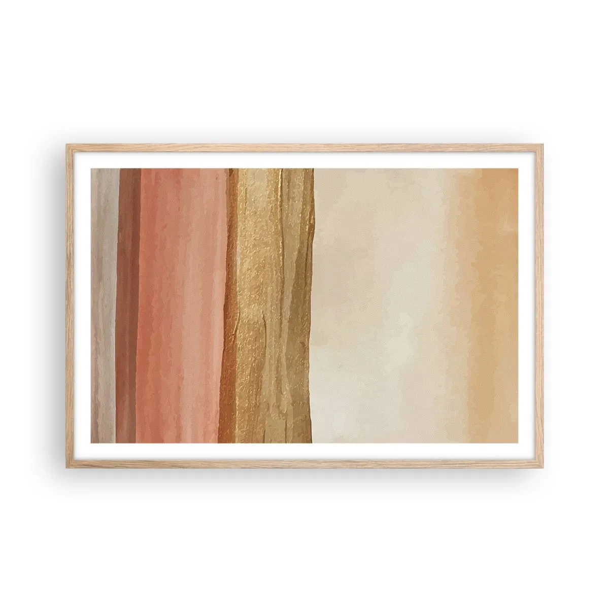 Plakat i ramme af lyst egetræ - Lodret sammensætning - 91x61 cm