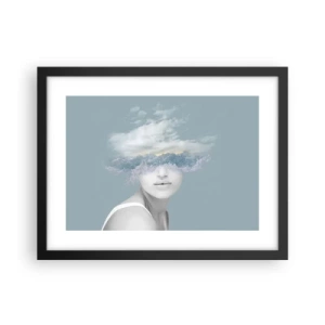 Plakat i sort ramme - Med hovedet i skyerne - 40x30 cm