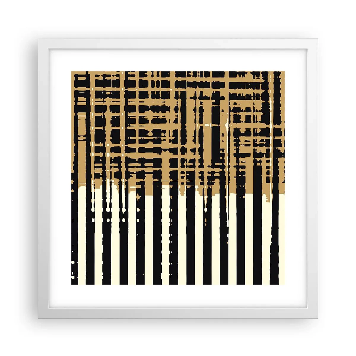 Plakat i hvid ramme - Arkitektonisk abstraktion - 40x40 cm