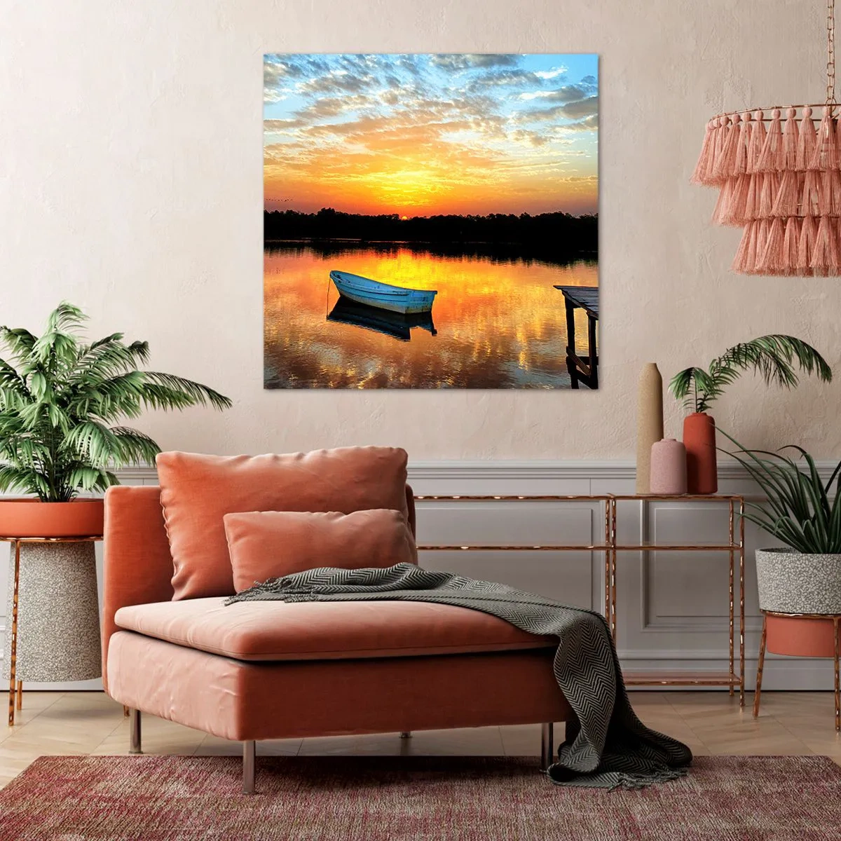 Lærredstryk - Billede på lærred - Se, lyt, meditér - 60x60 cm