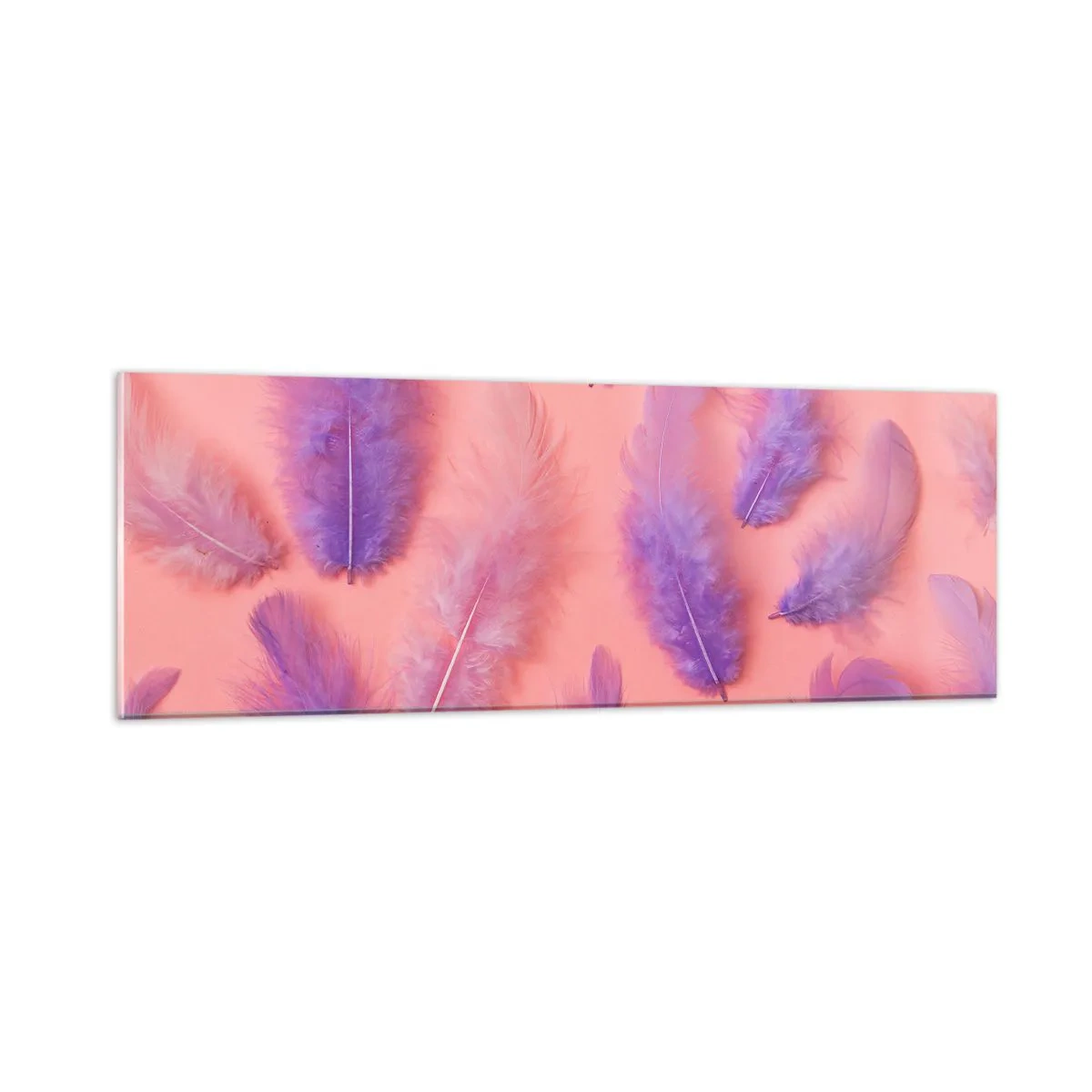 Billede på glas - Lilla fugl af begær - 90x30 cm