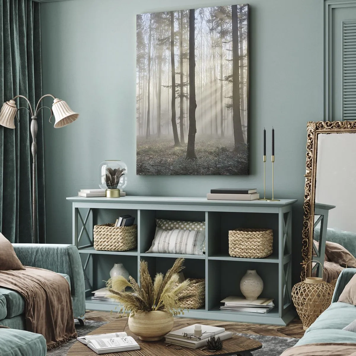 Lærredstryk - Billede på lærred - Tågen er også vågnet op - 70x100 cm