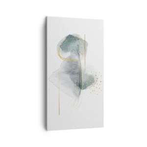 Lærredstryk - Billede på lærred - Om forholdet mellem grå og guld - 45x80 cm