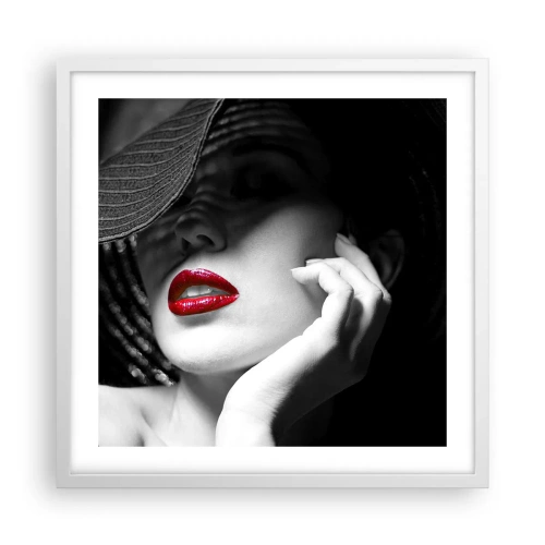 Plakat i hvid ramme - Studie i skarlagenrødt - 50x50 cm