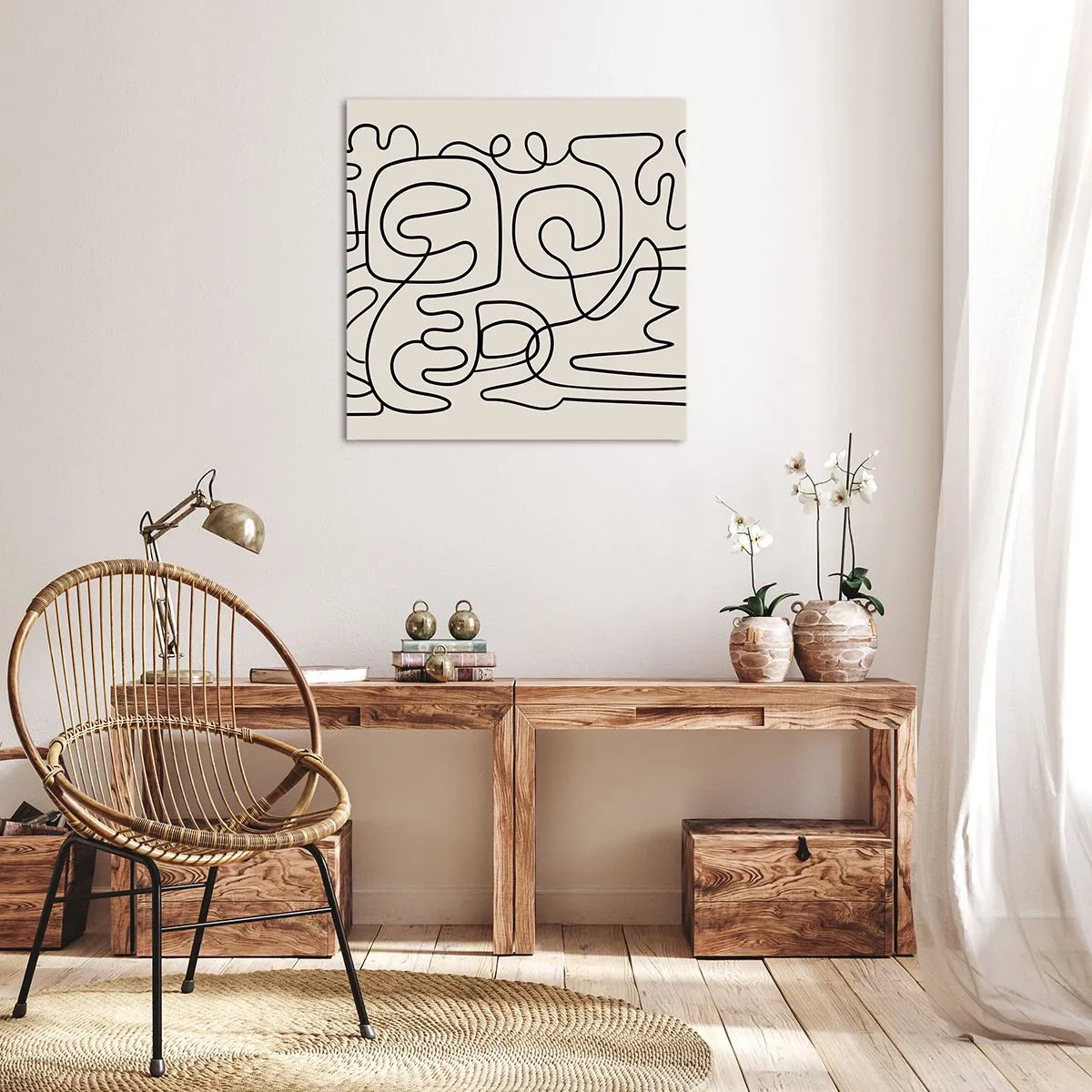 Lærredstryk - Billede på lærred - På sporet - 70x70 cm