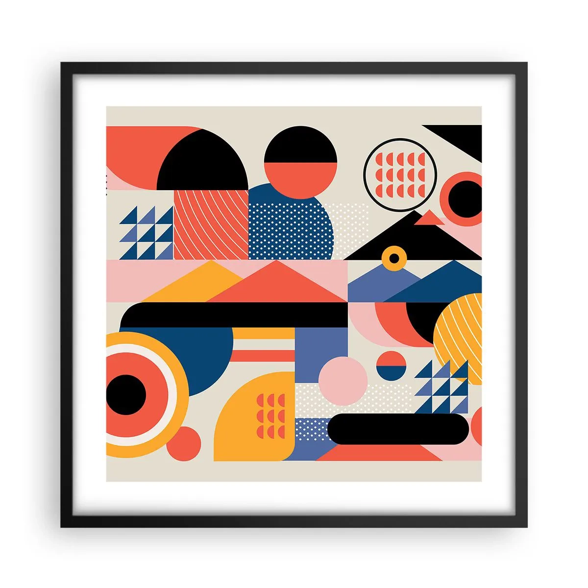 Plakat i sort ramme - Komposition: Leg - 50x50 cm