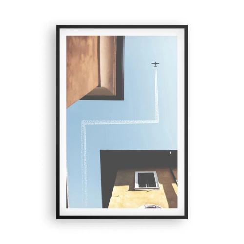 Plakat i sort ramme - Over den urbane labyrint - 61x91 cm