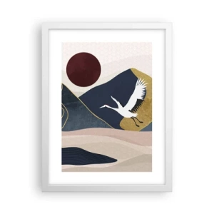 Plakat i hvid ramme - Og dagen er igen FLØJET af sted - 30x40 cm