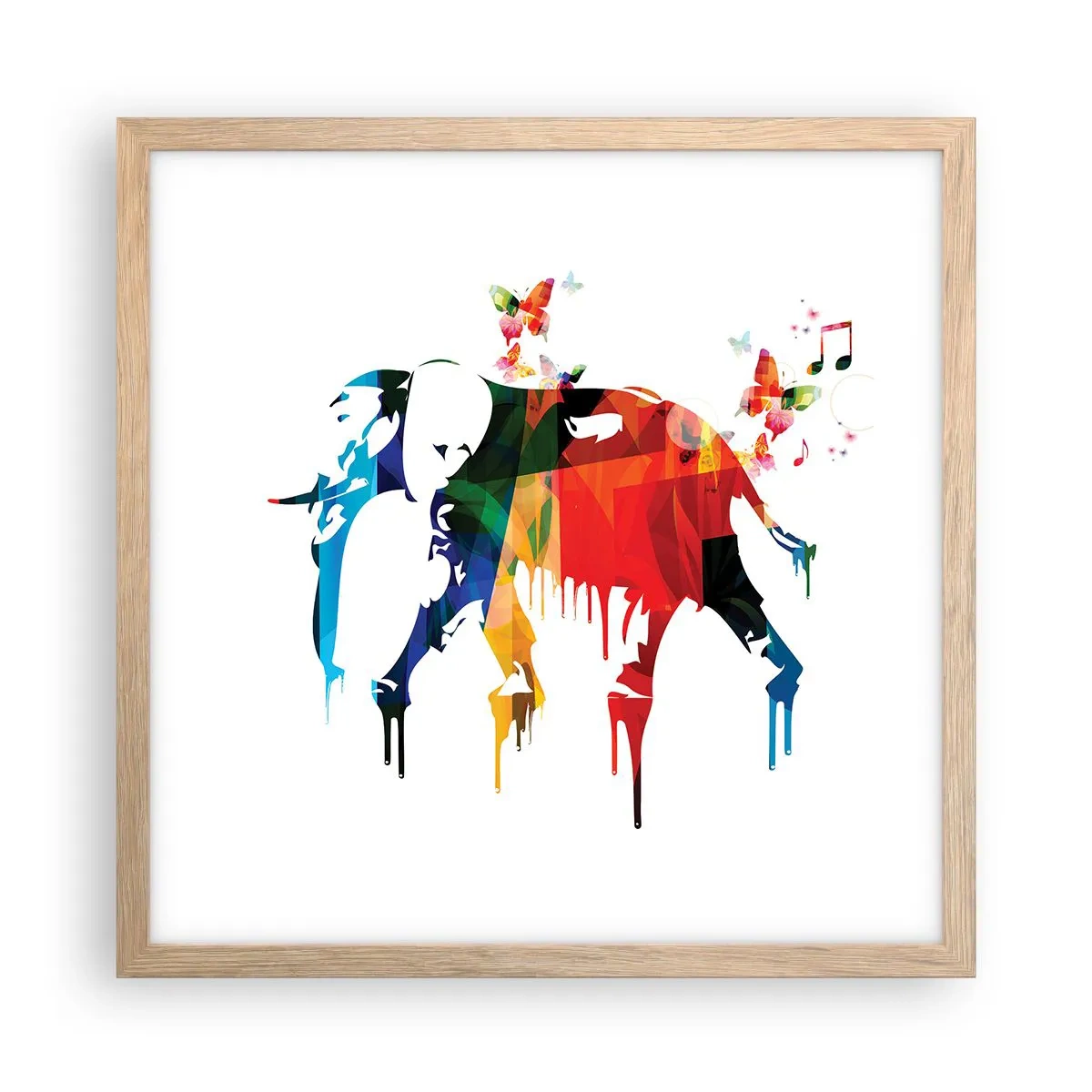 Plakat i ramme af lyst egetræ - Alle kan danse - 40x40 cm