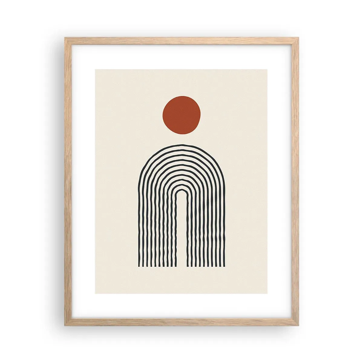 Plakat i ramme af lyst egetræ - Magnetisme af former og farver - 40x50 cm