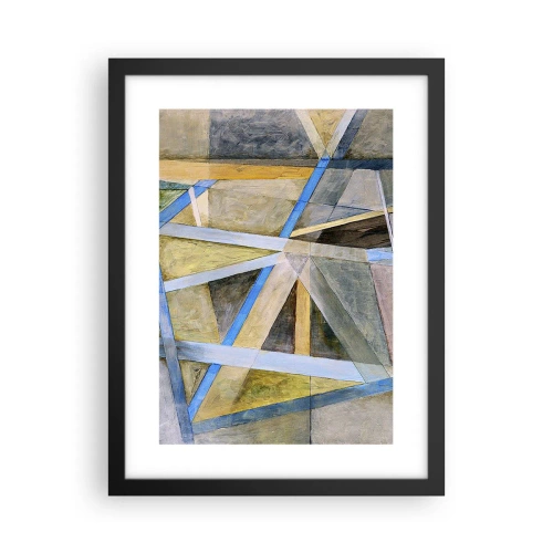 Plakat i sort ramme - Lige eller skråt? - 30x40 cm